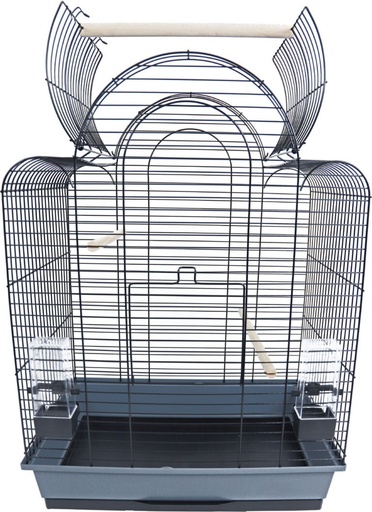 [008 0614] # Interzoo vogelkooi Sonia 3 cabrio, zwart/grijs