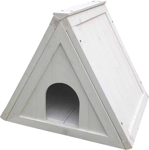 [603/200] # Woodland schuilhok driehoek cottage wit 50x42x42 cm
