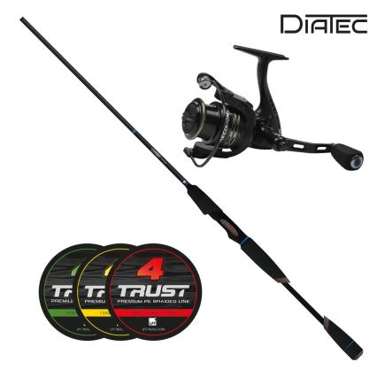 [AL-DTSM24040-CY] Combo LFT DiaTec XF Spin M 240 10-40gr. + Precision 3000 FD (Braid 14/00 Yellow)