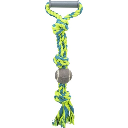 [3280] Dubbelring, touw, met tennisbal, ø 6/50 cm, limoen/petrol