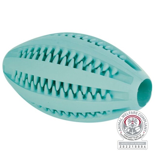 [3290] Denta Fun rugby, muntsmaak, natuurrubber, 11 cm