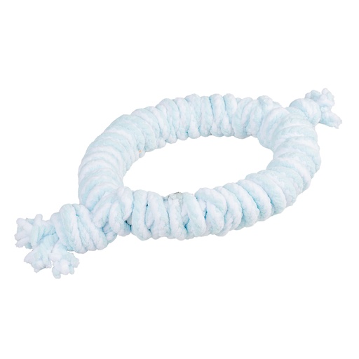 [15024] Puppy soft touwring 30x21x5cm blauw/wit