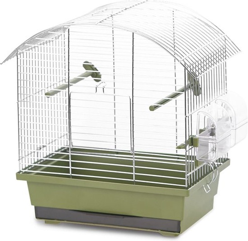 [11676] Vogelkooi Natural Lora 34,5x21,5x35cm mokka/zinc