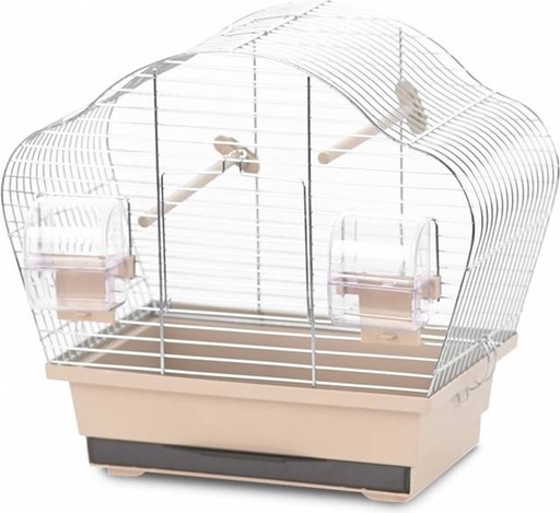 [11668] VOGELKOOI NATURAL BETA MINI 36,5x20x34cm mokka/zinc