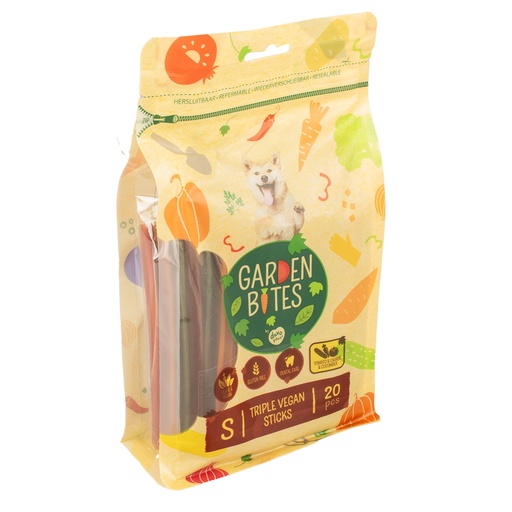 [15439] Garden Bites triple vegan sticks S - 13cm - 20pcs Meerkleurig