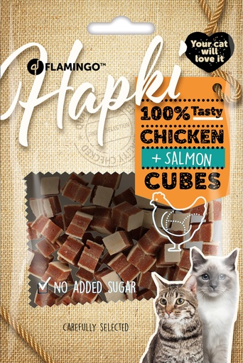 [561529] HAPKI BLOKJES MET KIP EN ZALM 50 GRAM