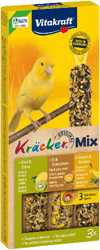 [21213] V* Vitakraft Kanarie kracker Trio ei/kiwi/banaan,3st