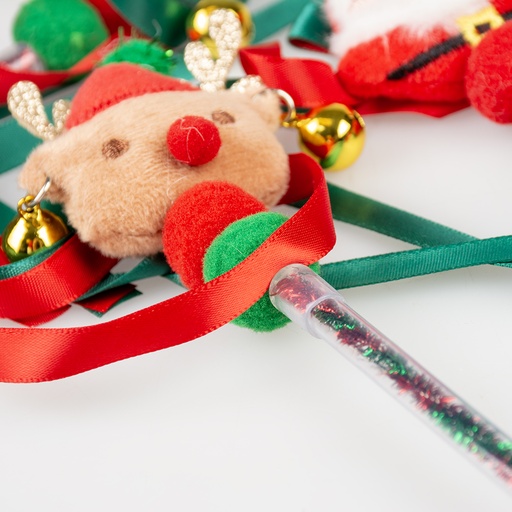 [14678] Xmas speelstok silky 40x7x3cm gemengde kleuren
