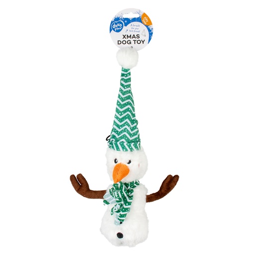 [14665] Xmas Pluche sneeuwman Leo 20x35x9cm Meerkleurig