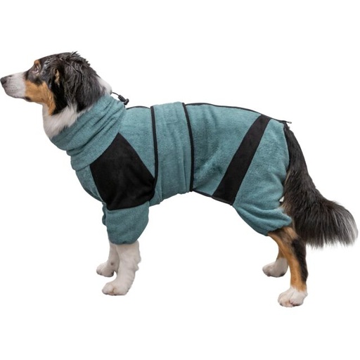 [23854] Bad- en huisoverall voor honden, badstof, M–L: 54 cm, petrol