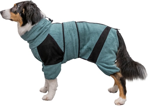 [23855] Bad- en huisoverall voor honden, badstof, L: 62 cm, petrol