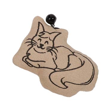 [403/482117] RELAXING HAPPY CAT - Kattenspeeltje met belle 10x2x6,5cm - display beige