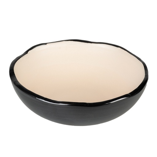 [15470] Eetkom Stone Organic S - 200ml - 12x12x4cm zwart/wit