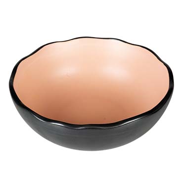 [15471] Eetkom Stone Organic M - 350ml - 14,5x14,5x5cm zwart/zalmroze
