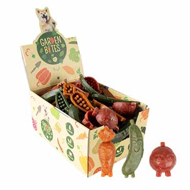 [15443] Garden Bites veggie buddies M - 8,5cm - 45g - display gemengde kleuren