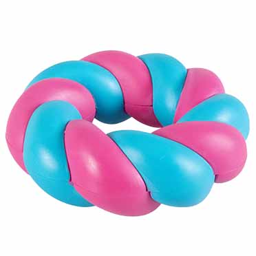 [303/485415] Hondenspeeltje MALLOW RING 11x11x4cm roze/blauw