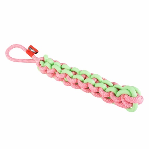[303/485583] Hondenspeeltje TWISTING TUGGER 45x4,5x4,5cm groen/roze