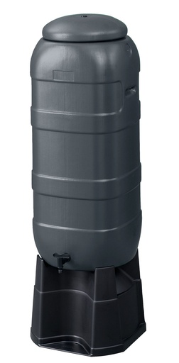 [RT100-A] Regenton BeGreen compl, 100-liter *ANTRACIET +gratis voet