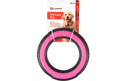[518173] HS FOAM LIVIA RING GEUR FRAMBOOS ROZE/ZWART 15CM