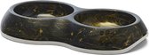 [307407001] A8114 DELICE DUBBELE EETPOT MARBLE ZWART/GOUD 2*Ø10.5CM 0.2L