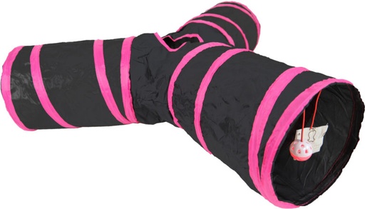 [021 3339] Boon speeltunnel nylon Y model 85x25 cm zwart/roze