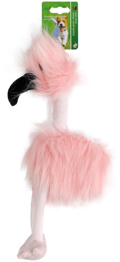 [020 5597] Boon hond speelgoed fluffy bird roze/zwart + piep 35cm