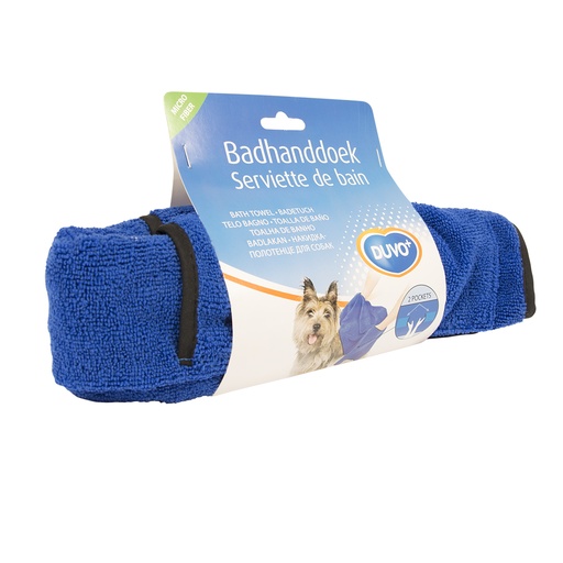 [311165] Badhanddoek Voor Hond Microfiber 40x60cm blauw