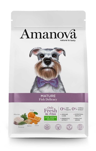 [AMJ81MF02] Amanova Dog Mature Mini Fish 2kg *Nieuw