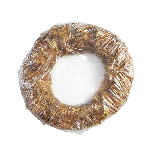 [BR_130661] Donut Kip - wit buffelhuid 13 cm