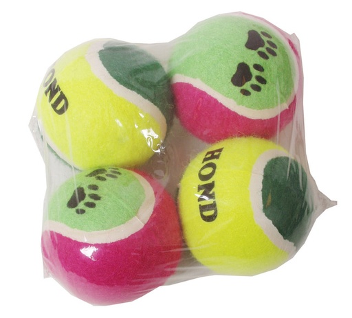 [020 7944] Pak a 4 Tennisbal Assortie Hond/Paw