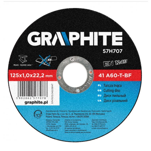 [57H707] Doorslijpschijf 125x22x1,0mm Metaal