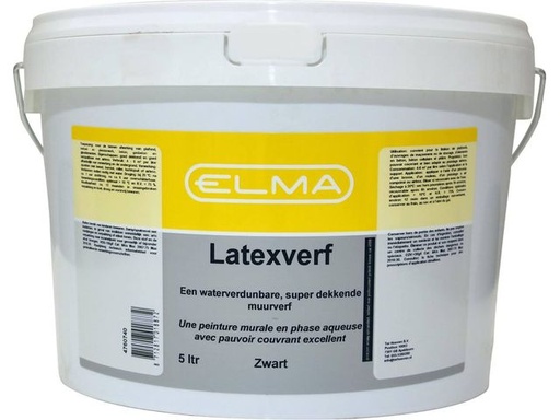 [691004658] Elma 5ltr latexverf zwart