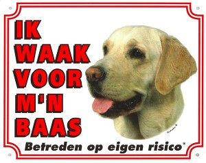 [BR_143169] WAAKBORD GROOT/KLEUR LABRADOR BLOND