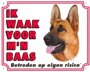 [BR_143175] WAAKBORD GROOT/KLEUR DUITSE HERDER