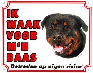 [BR_143179] WAAKBORD GROOT/KLEUR ROTTWEILER