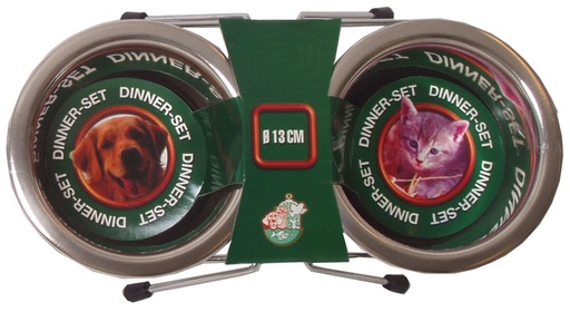 [020 7164] DINNER-SET INCL. 2 RVS BAKKEN 13CM