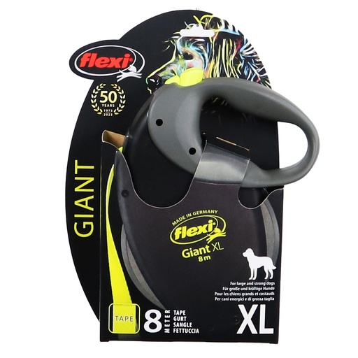[020 8743] # Flexi Giant 8m Zwart geel  XL sterke hond