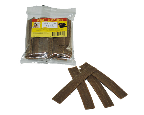 [02-048  22-2-25 nog ingekocht] Jerkey strip rund 20 st zakje
