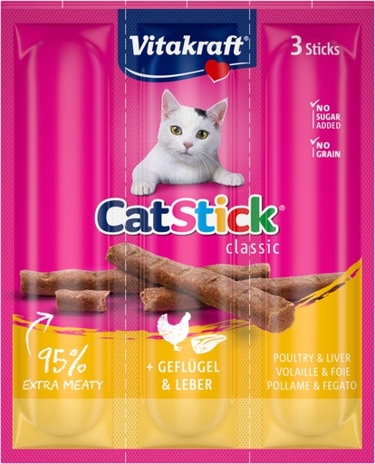 [10869] Vitakraft Cat-Stick Gevogelte & Lever Mini
