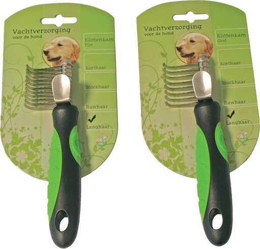 [022 4052] Honden Klittenkam L-vorm 11 Tanden