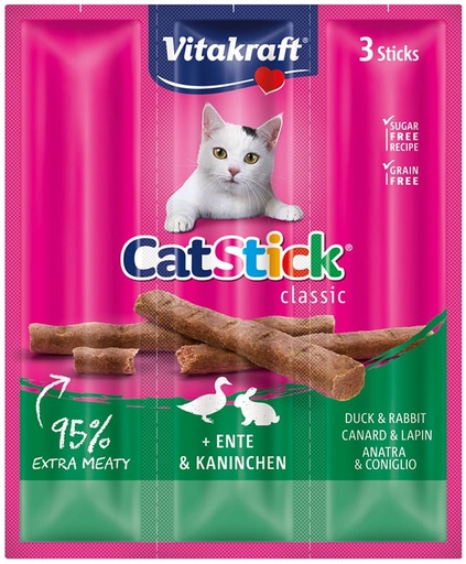 [24190] Vitakraft Cat Stick mini, eend & konijn