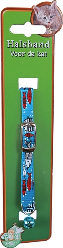 [BR_162169] Kattenhalsband cartoon vis blauw