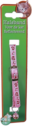 [BR_162178] Kattenhalsband hartje roze reflect