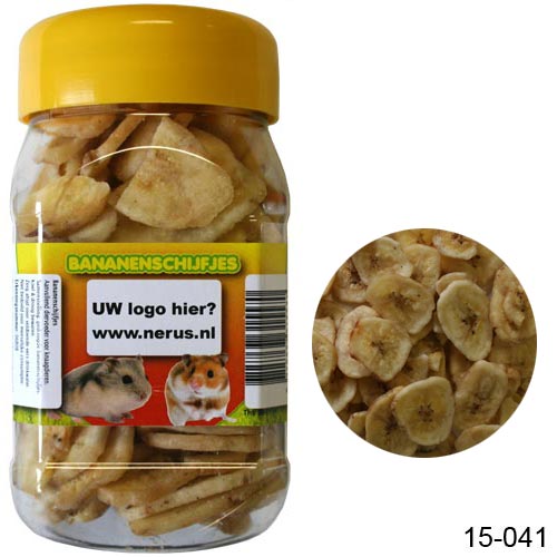 [15-041] Banaanschijfjes knaagdier 150 gram/pot