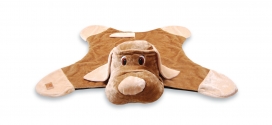 [BR_171639] Mascot deken Hond 140x150cm bruin