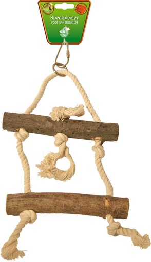 [BR_173328] Vogelspeelgoed touwladder 2tr. 27 cm