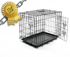[BR_176290] JV TRAVEL Draadkooi 2 Deuren Zwart-62x44x50cm