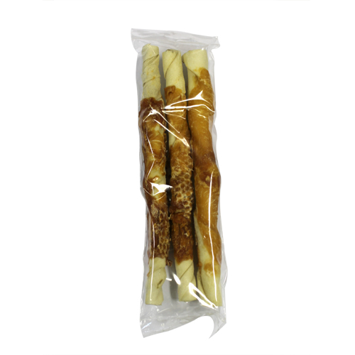 [04-077] Rawhide Rollstick 24cm met kip 3pac