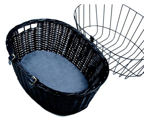 [2818] Draadkorf Fietsmand zwart voor 50cm