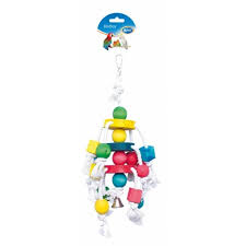 [BR_177330] Birdtoy kooi touw met blokjes tros 35cm